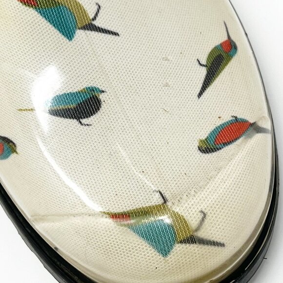 Marc Jacobs Rain Boots Tall Rubber White Multicolor Bird Print. Size 5.5 - Picture 14 of 16